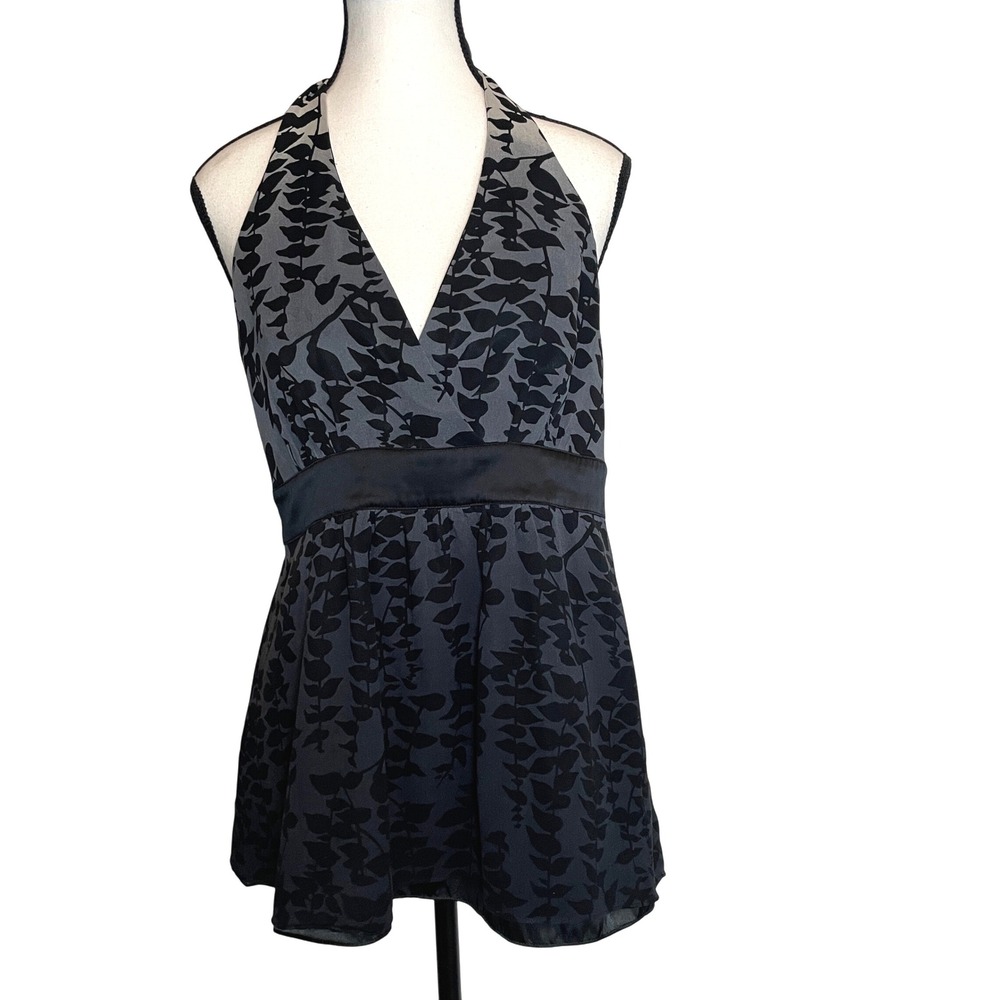 VTG Express‎ Babydoll Halter Top Silk Size 12 Fairygrunge Vamp Witchy Whimsygoth